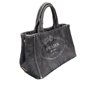 Timesless Prada Canapa Mini Denim Black Satchel